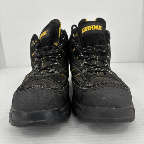 Brahma Kane Boots Mens Size 9.5 Black Leather Steel Toe Safety Work Lace Up - Picture 6 of 9